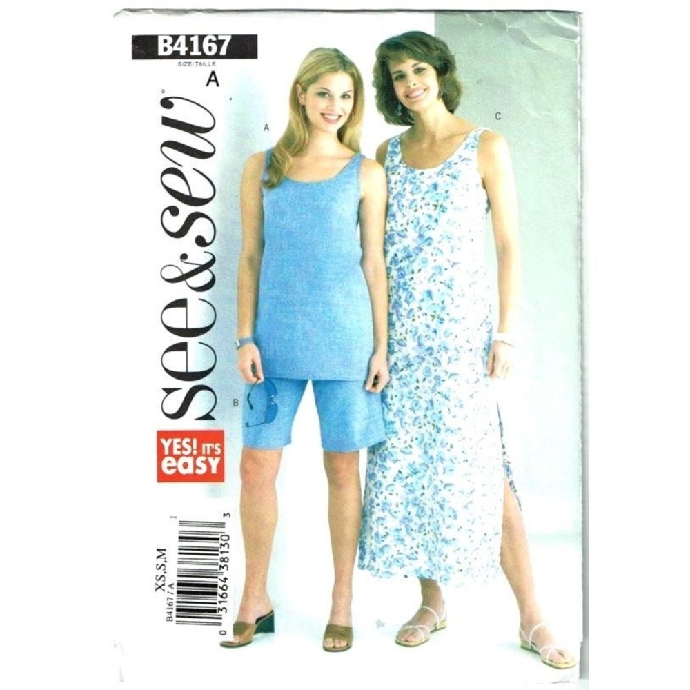 Butterick Sewing Pattern Misses XS-M B4167 Top Dress Shorts Uncut FF